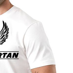 Camiseta Gráfica Blanca de Cuello Redondo para Hombre, Informal, de Manga Corta, Mezcla de Algodón, Ligera, Transpirable, Estilo Urbano, Estampado de Moda - Product Image 4