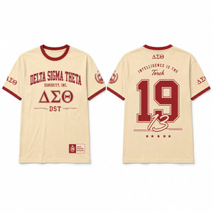 Camiseta Roja de Manga Corta Delta Sigma Theta DST 1913 para Hombre, Informal, Cuello Redondo, Jersey de Algodón con Estampado de Letras - Product Image 4