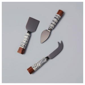 Juego de cuchillos para queso de acero inoxidable dorado con elegantes mangos blancos para tablas de charcutería gourmet y vajilla moderna para la mesa de cocina. - Product Image 3