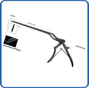 Rongeurs de Kerrison pour laminectomie, manuels, en forme de baïonnette, en acier inoxydable, revêtement noir plasma, antiadhésifs, autoclavables, pour la colonne vertébrale - Product Image 2