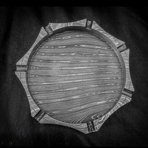 Cendrier en acier Damas durable, cendrier en métal de qualité supérieure pour cigarettes et cigares, accessoire décoratif pour la maison et la table - Product Image 1