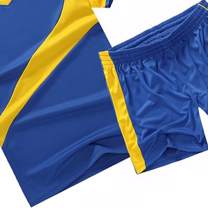 <b>Soccer</b> Blue and Yellow Jersey and Shorts Set with Lightweight Fabric and OEM Private Label Manufacturing Service - Product Image 3