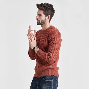 Suéter de Punto para Hombre, Cuello Redondo, Color Gris, Corte Regular, Estilo Casual para Otoño, 100% Acrílico, Antipilling, Diseño Liso - Product Image 2