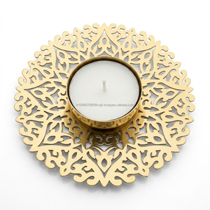 AG Elements Soporte para velas de latón decorativo con diseño floral cortado a láser, compatible con tiradores de gabinete, 18 cm, para interior - Product Image 4