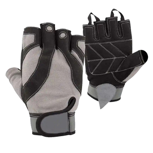 Gants de musculation professionnels en cuir, demi-doigts, respirants, antidérapants, résistants à l'usure, avec fermeture auto-agrippante, pour adultes. - Product Image 4