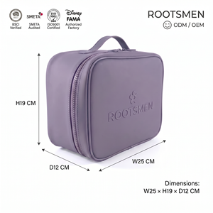 PVC Embossed Label Zipper Waterproof Hanging <b>Large</b> Capacity Travel Fashion <b>Cosmetic</b> <b>Bag</b> H19xW25xD12cm - Product Image 1