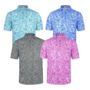 Polo de Golf para Hombre con Estampado Floral Paisley, Modelo 2026, Transpirable, de Manga Corta, en Morado, Azul y Verde Agua, Ropa de Verano HD - Product Image 1