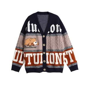 Suéter Cárdigan Corto Personalizado para Mujer, Cuello en V, Manga Larga, con Botones, Estilo Casual para Invierno - Product Image 1