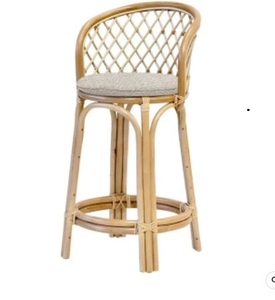 Ecowoodies Modern Luxury Handcrafted Bamboo French Bistro Bar <b>Chair</b>-Eco-friendly Steel Base Fixed Armrest <b>Stackable</b> Living Room - Product Image 5