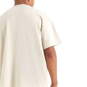 T-shirt Homme Premium Oversize 100% Coton Coupe Décontractée Streetwear Logo Avant Tissu Tricoté T-shirt Homme Oversize - Product Image 5