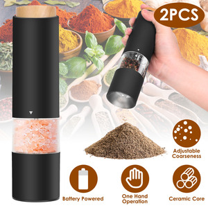 2 pezzi Set di macinacaffè elettrico macinacaffè a batteria regolabile grossolanità visibile bottiglia di ricarica con una mano facile - Product Image 1