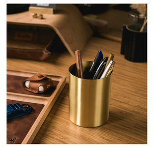 Desk Storage Organizer Brass Pencil Holder Color Marker Cup Durable Brass <b>Gold</b> Color <b>Pen</b> Pencil Holder With Amazing Price - Product Image 1