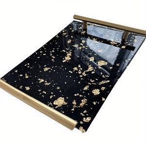 Premium Handmade <b>Epoxy</b> Wooden Resin Serving Tray Elegant Decorative Tray for Dining <b>Table</b> Home Kitchen Wedding Gift Idea - Product Image 2