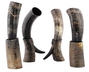 Auténtica Copa de Cuerno Vikinga Medieval Hecha a Mano, Jarra de Cerveza Ecológica de Cuerno de Búfalo Natural de 300-1000 ml con Pajita de Metal - Product Image 1