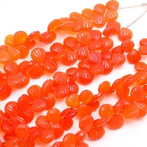 Perles de cornaline naturelle sculptées à la main, perles de pierres précieuses sculptées à la main, perles de cornaline percées sur le côté pour la fabrication de bijoux DIY, 9-10MM, en vrac - Product Image 2