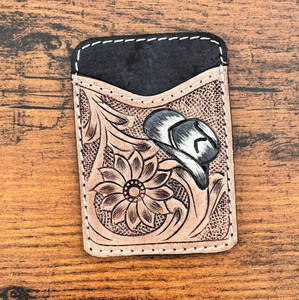 Top vente véritable fait à la main en cuir véritable outillé blanc chapeau porte-cartes personnalisé conceptions uniques mignon porte-cartes unique cadeaux - Product Image 3