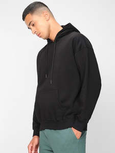 Sudadera con Capucha Extra Grande para Hombre, Color Sólido, Algodón French Terry, Estilo Casual Urbano, Corte Regular para Otoño - Product Image 2