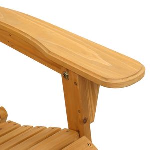 Sedia a sdraio Adirondack in legno con finitura naturale, pieghevole, per giardino - Product Image 6