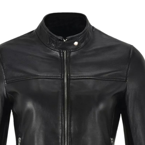 High Quality Women's Winter Knitted <b>Quilted</b> Leather <b>Jacket</b> Long Sleeves Solid <b>Pattern</b> Outdoor Waterproof Breathable Windproof - Product Image 6