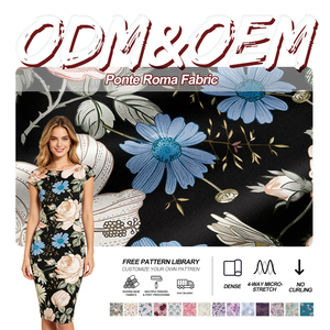 Tissu jersey imprimé intégral en rayonne et <span class=keywords><strong>nylon</strong></span> pour robes d'été, chemisiers, usines de confection et commandes de vêtements en gros - Product Image 1