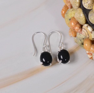 Pendientes Colgantes de Plata de Ley 925 con Ónix Negro Natural, Joyería de Moda Hecha a Mano, Regalo para Ella - Product Image 6