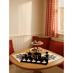 CIFbuy Lanterna Vintage in Metallo da Tavolo, Portatile, con Scenografia Urbana, Decorazione per la Casa, Illuminazione Romantica, Include Portacandele - Product Image 1