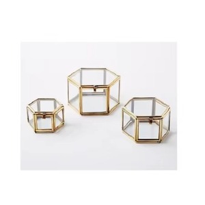 Decorative Jewelry Storage <b>Box</b> Clear Glass Metal Frame Elegant Long Glass Jewelry <b>Box</b> with <b>Strong</b> Metal Structure - Product Image 2