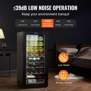 Doppia zona 32-bottiglia di vino refrigeratore Freestanding luce LED frigorifero per vino e bevande - Product Image 4