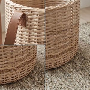 Round <b>Rattan</b> <b>Baskets</b> Wholesale Handmade Woven <b>Storage</b> Organizer for Home Retail Display OEM Manufacturer with Durable Designs - Product Image 3