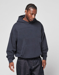 New Vintage Men's Hoodies Sweatshirts Boxy Fit Oversized Drop Shoulder Heavyweight 100% Cotton French Terry 450GSM Plain Dyed - Product Image 4