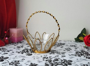Metal And Silicone Bowl <b>Basket</b> For Gifting <b>Table</b> Centerpiece Serving Purpose And Festive And Party Gifting Purpose From India - Product Image 5