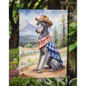 Bandera de jardín de bienvenida de vaquero Deerhound escocés, buzón Multicolor, bandera decorativa para patio, arte de Patio para camas de flores, patio - Product Image 3