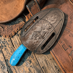 Cuchillo de caza vaquero de hoja fija de acero inoxidable hecho a mano, tipo Bull Cutter, con filo recto, escamas de resina acrílica y acero raspado, ODM OEM - Product Image 5