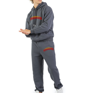 Mens Light Green Hoodie And Sweatpants <b>Set</b> With Flame Brand Print Casual Autumn Wear - Product Image 6