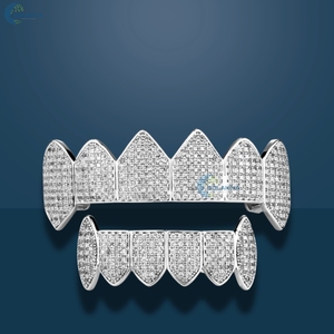High Quality Moissanite Grillz 925 Sterling <b>Silver</b> Iced Out Grillz <b>Top</b> Bottom Custom Fit Luxury Bling Grillz - Product Image 5