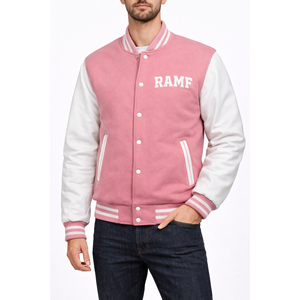 Veste universitaire personnalisée RAMF SPORTS RS-865 en gros avec logo brodé, séchage rapide et respirante, veste de style universitaire unisexe - Product Image 1