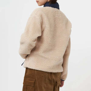 เสื้อแจ็คเก็ตขนเฟลซเชอร์ปาแบบซิปเต็มตัว สีน้ำเงินเข้ม คอสูง มีกระเป๋าหน้าอก อุ่นสบาย เหมาะสำหรับฤดูหนาว สไตล์ลำลอง ขายส่ง เสื้อคลุมกันหนาว B2B - Product Image 2