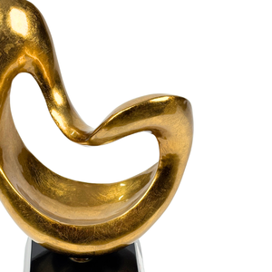 Hiện Đại Trừu Tượng Lá Vàng Trái Tim Điêu Khắc Thủ Công Mỹ Nghệ Trang Trí Nghệ Thuật Cho Nhà Văn Phòng Màu Đen Cơ Sở Composite Nhựa Cho Đám Cưới - Product Image 4