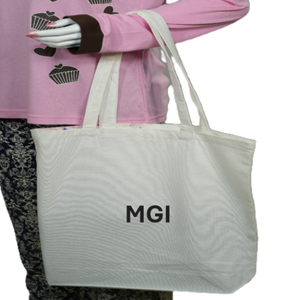Custom Large Solid Waterproof Cotton <b>Canvas</b> Tote Shoulder Bag Black White <b>Shopper</b> for Women-Fashionable Logo Pattern Shopping - Product Image 2