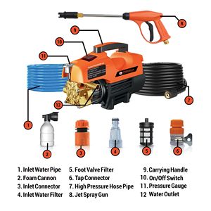 HYDROPLUS International - Bomba de Lavado de Autos de Alta Potencia de 2200 W, 220 V, Motor Eléctrico de Alta Resistencia, Limpiador para Bicicletas y Uso Doméstico, 1 Año de Garantía - Product Image 2