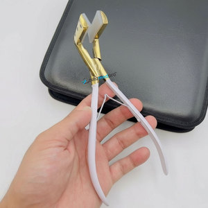 Outils de coiffure professionnels en acier inoxydable écologiques pour extensions de cheveux, pince à ruban adhésif or blanc avec logo personnalisé pour cheveux - Product Image 2