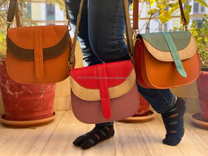 Real Leather Multi Color <b>Handbag</b> Recycled Leather Sling Bag Women Stylish Bags - Product Image 2