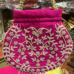 Handicrafts Jewellery Designer Potli Storage <b>Bag</b> Vintage Adjustable Flexible Portable for Wedding Parties Gifting Drawer <b>Bags</b> - Product Image 4
