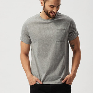Camiseta Gris Jaspeado para Hombre, 100% Algodón, Lisa, Personalizable con Diseño de Impresión y Logotipo, Camiseta de Manga Corta con Cuello Redondo - Product Image 3