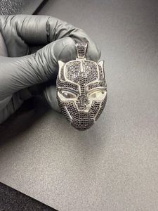 จี้กัปตันอเมริกาแบล็คแพนเธอร์ เงินแท้ 925 จี้โมอิสซาไนต์สั่งทำพิเศษ จี้แร็ปเปอร์แบบประดับเพชร จี้แบบ Iced Out สำหรับผู้ชาย - Product Image 5