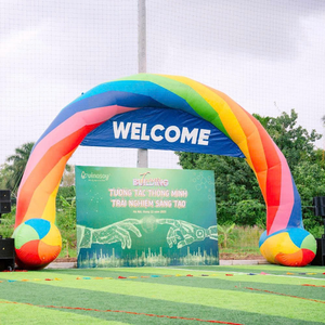 ซุ้มโค้งเป่าลมรุ่น Easy Rainbow สำหรับกิจกรรมกลางแจ้ง ยี่ห้อ Thuy Linh สำหรับสร้างทีมพิมพ์ลายด้วย UV ผลิตในเวียดนาม ขนาดใหญ่กว่า 12 ฟุต พร้อมปั๊มลมไฟฟ้า - Product Image 1