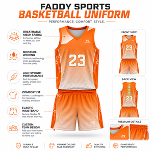 Ensemble d'uniformes de basketball personnalisés par sublimation, maillot de basketball respirant à séchage rapide en mesh pour hommes, jeunes et équipes, kit de sport pour l'entraînement - Product Image 5