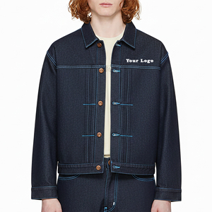 OEM/ODM Custom Made Streetwear Vintage Stone washed Denim <b>Jacket</b> For <b>Men</b> Custom Distresssed Embroidery Logo Jeans <b>Jacket</b> - Product Image 1