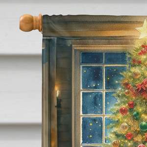 Lancashire Heeler Santa Claus gran porche poste decorativo patio Banner Multicolor poliéster casa tamaño pared colgante ilustraciones - Product Image 3