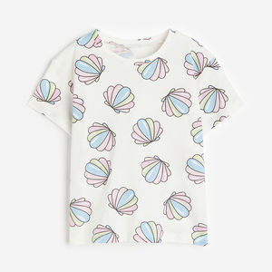 Camisetas personalizadas para niñas y bebés, con diseño de concha único, aceptables para OEM, hechas con tela elástica impresa. - Product Image 5